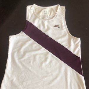Tracksmith Van Cortlandt Singlet - Size XS - Ivory/Wine